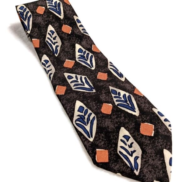 Vintage Men's 100% Silk Vintage Tie - Abstract Motif by Chez Roffe - Picture 5 of 13